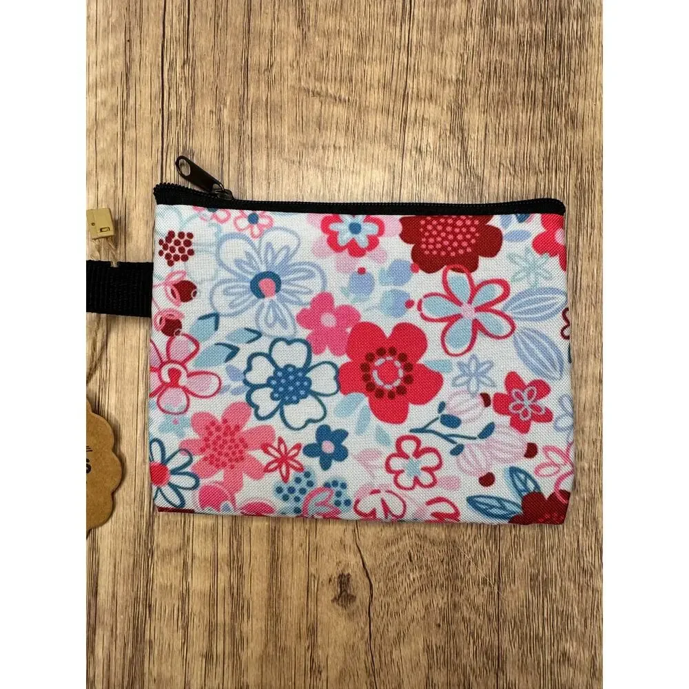 Set of 3 Coin Purses Small Accessory Bags Cats Flowers Hearts Cute Set